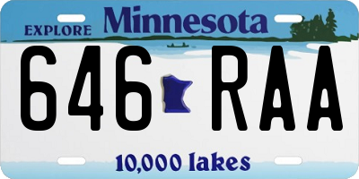 MN license plate 646RAA