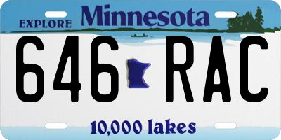MN license plate 646RAC