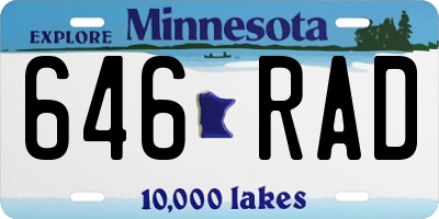 MN license plate 646RAD