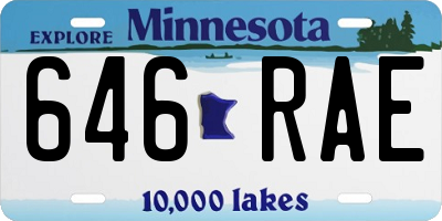 MN license plate 646RAE
