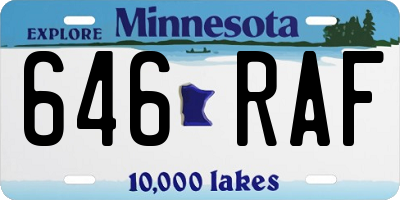 MN license plate 646RAF
