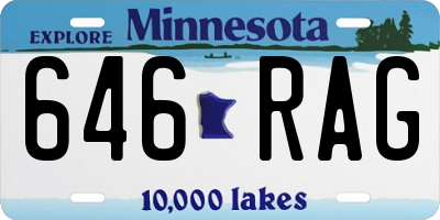 MN license plate 646RAG