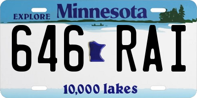 MN license plate 646RAI