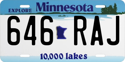 MN license plate 646RAJ
