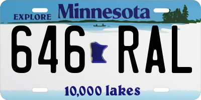 MN license plate 646RAL