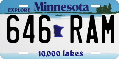 MN license plate 646RAM