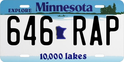 MN license plate 646RAP