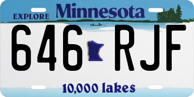 MN license plate 646RJF
