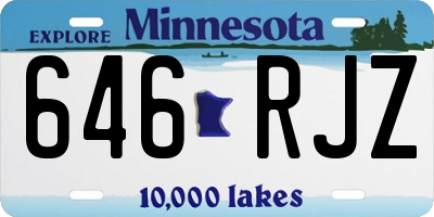 MN license plate 646RJZ