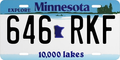 MN license plate 646RKF