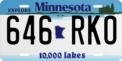 MN license plate 646RKO