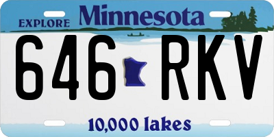 MN license plate 646RKV