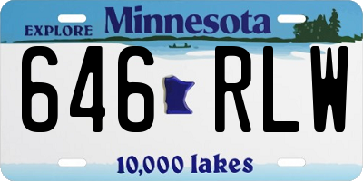 MN license plate 646RLW