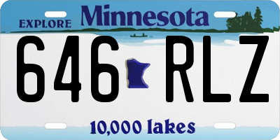 MN license plate 646RLZ
