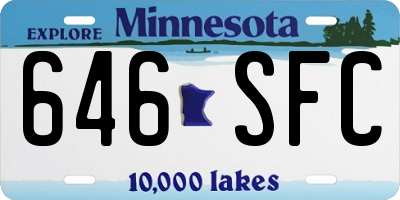 MN license plate 646SFC