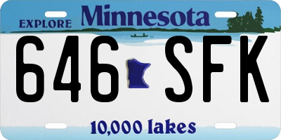 MN license plate 646SFK