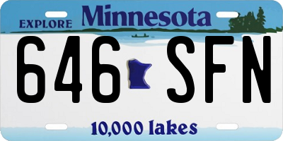 MN license plate 646SFN