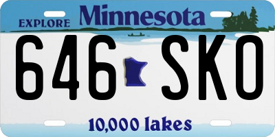 MN license plate 646SKO