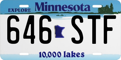 MN license plate 646STF
