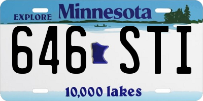 MN license plate 646STI