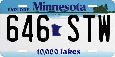 MN license plate 646STW