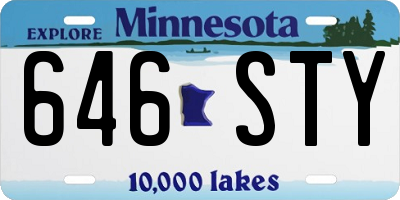 MN license plate 646STY