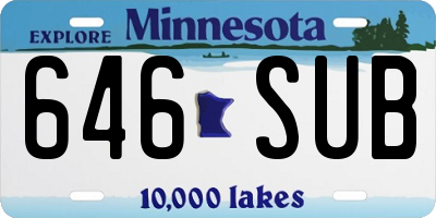 MN license plate 646SUB