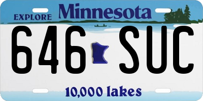 MN license plate 646SUC