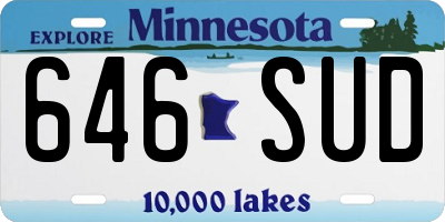 MN license plate 646SUD