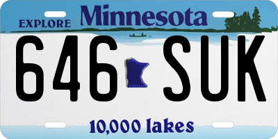 MN license plate 646SUK