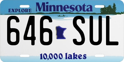 MN license plate 646SUL