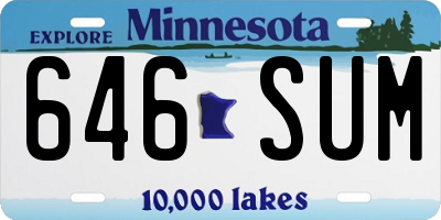MN license plate 646SUM