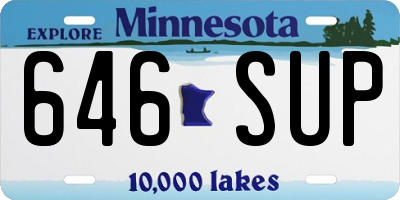 MN license plate 646SUP