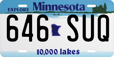 MN license plate 646SUQ