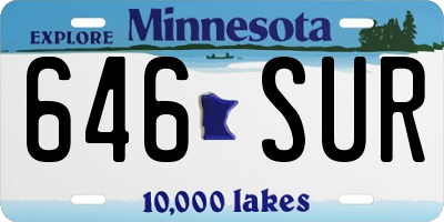 MN license plate 646SUR