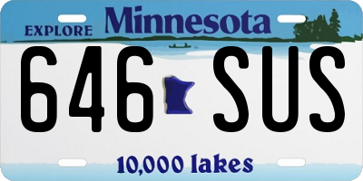 MN license plate 646SUS
