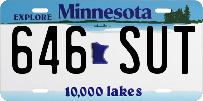 MN license plate 646SUT