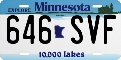 MN license plate 646SVF