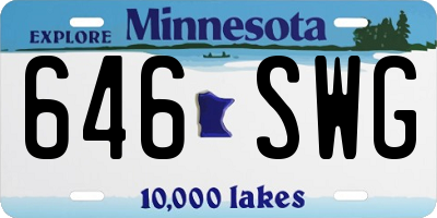 MN license plate 646SWG