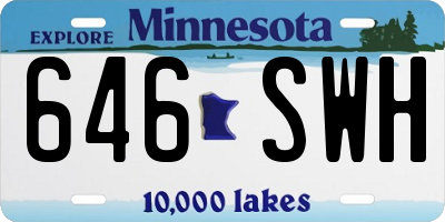 MN license plate 646SWH