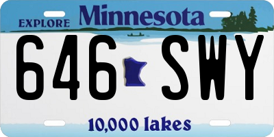 MN license plate 646SWY