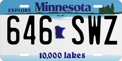 MN license plate 646SWZ