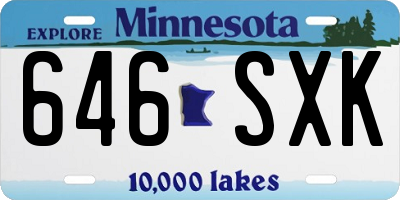 MN license plate 646SXK