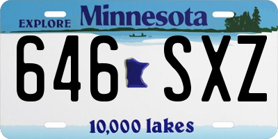 MN license plate 646SXZ