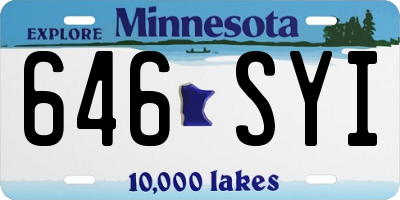 MN license plate 646SYI