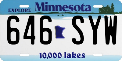 MN license plate 646SYW