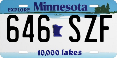 MN license plate 646SZF