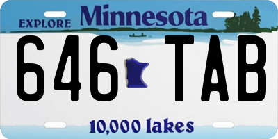 MN license plate 646TAB