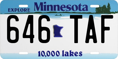 MN license plate 646TAF