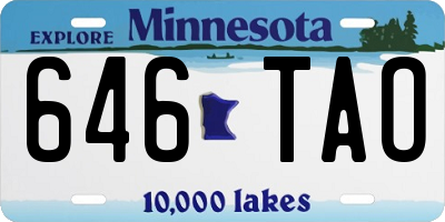 MN license plate 646TAO